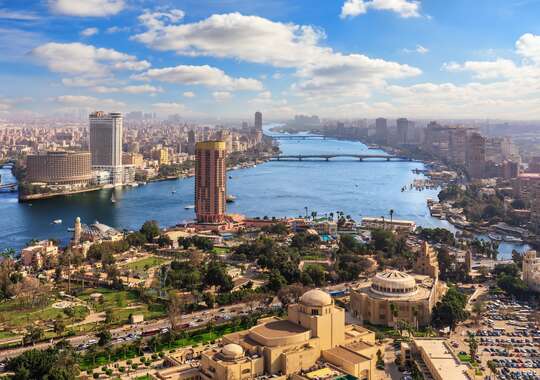 Nilen og centrum af Kairo